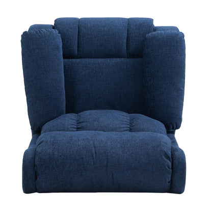 Fauteuil inclinable manuel de massage rembourré en tissu avec massage, chauffage lombaire et poches latérales