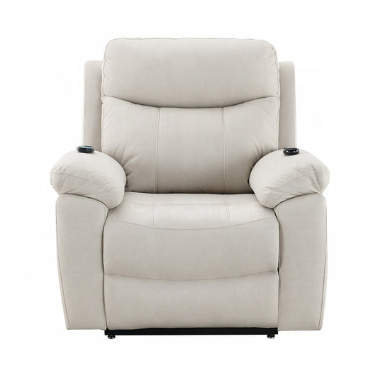 Fauteuil inclinable électrique rembourré en tissu avec design chauffant
