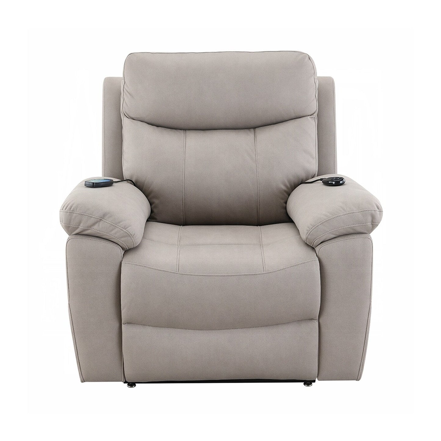 Fauteuil inclinable électrique rembourré en tissu avec design chauffant