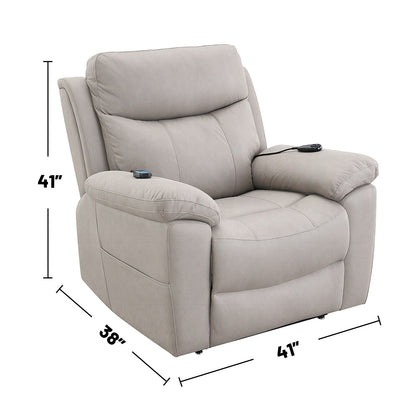 Fauteuil inclinable électrique rembourré en tissu avec design chauffant