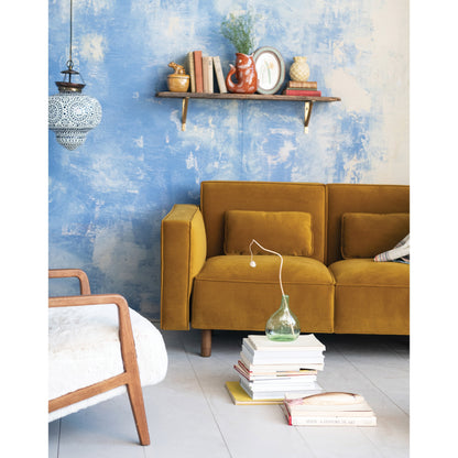 Canapé en tissu avec pieds en bois, Chartreuse - 63,0 L x 32,3 l x 31,9 H