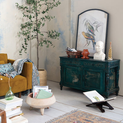 Canapé en tissu avec pieds en bois, Chartreuse - 63,0 L x 32,3 l x 31,9 H