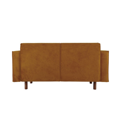 Canapé en tissu avec pieds en bois, Chartreuse - 63,0 L x 32,3 l x 31,9 H