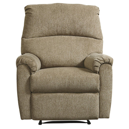 Fauteuil inclinable Zero Wall en tissu avec accoudoirs coussinés, beige