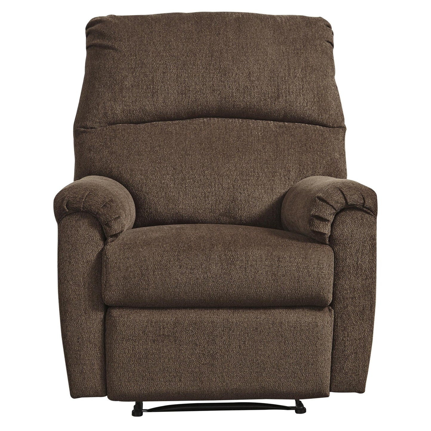 Fauteuil inclinable Zero Wall en tissu avec accoudoirs coussinés, marron