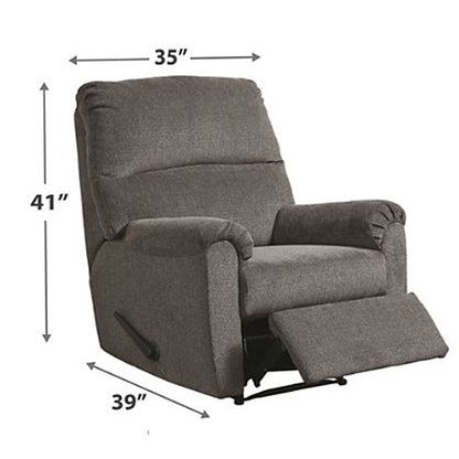 Fauteuil inclinable Zero Wall en tissu avec accoudoirs coussinés, gris