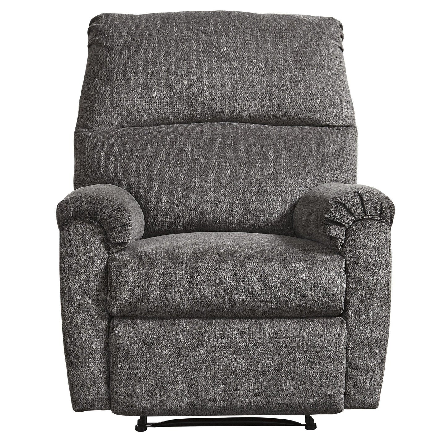 Fauteuil inclinable Zero Wall en tissu avec accoudoirs coussinés, gris