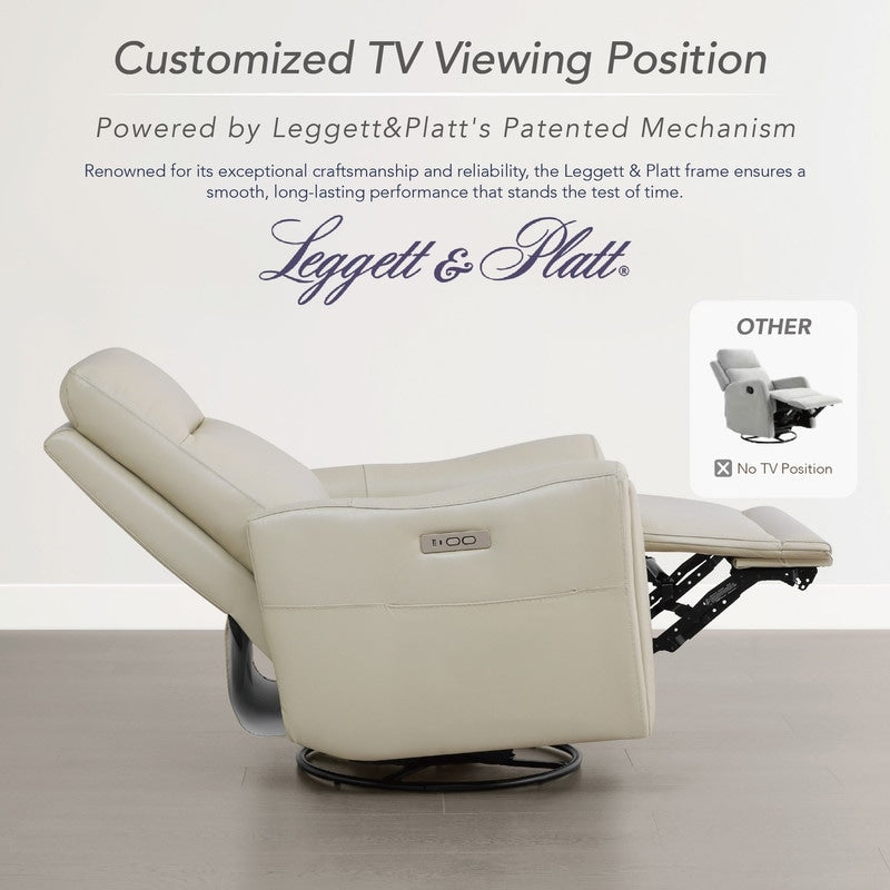 Fauteuil inclinable pivotant Farley en cuir véritable pour chambre d'enfant