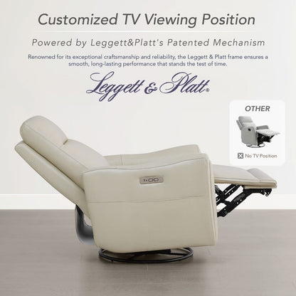 Fauteuil inclinable pivotant Farley en cuir véritable pour chambre d'enfant