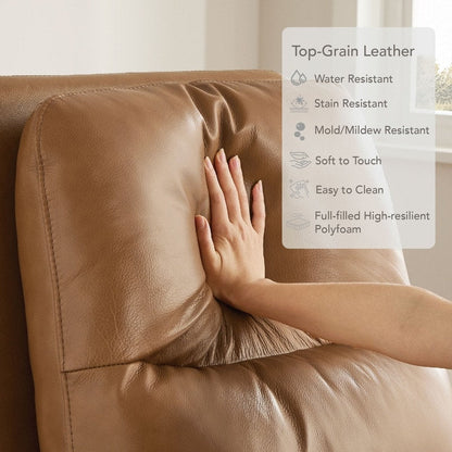 Fauteuil inclinable pivotant Farley en cuir véritable pour chambre d'enfant