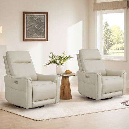 Fauteuil inclinable pivotant Farley en cuir véritable pour chambre d'enfant