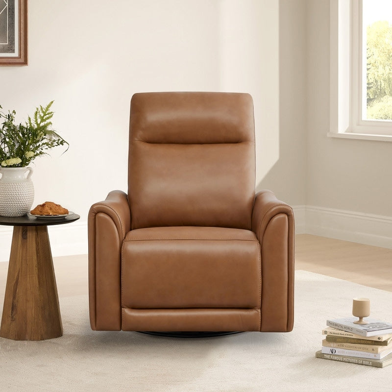 Fauteuil inclinable pivotant Farley en cuir véritable pour chambre d'enfant