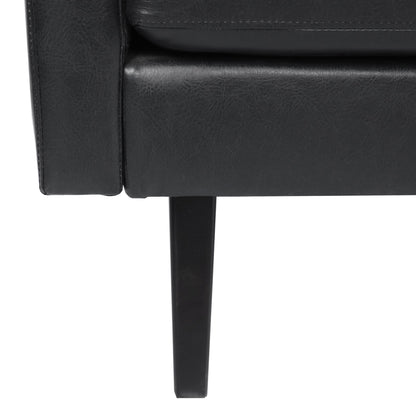 Canapé 3 places en similicuir avec pieds en bois de bouleau