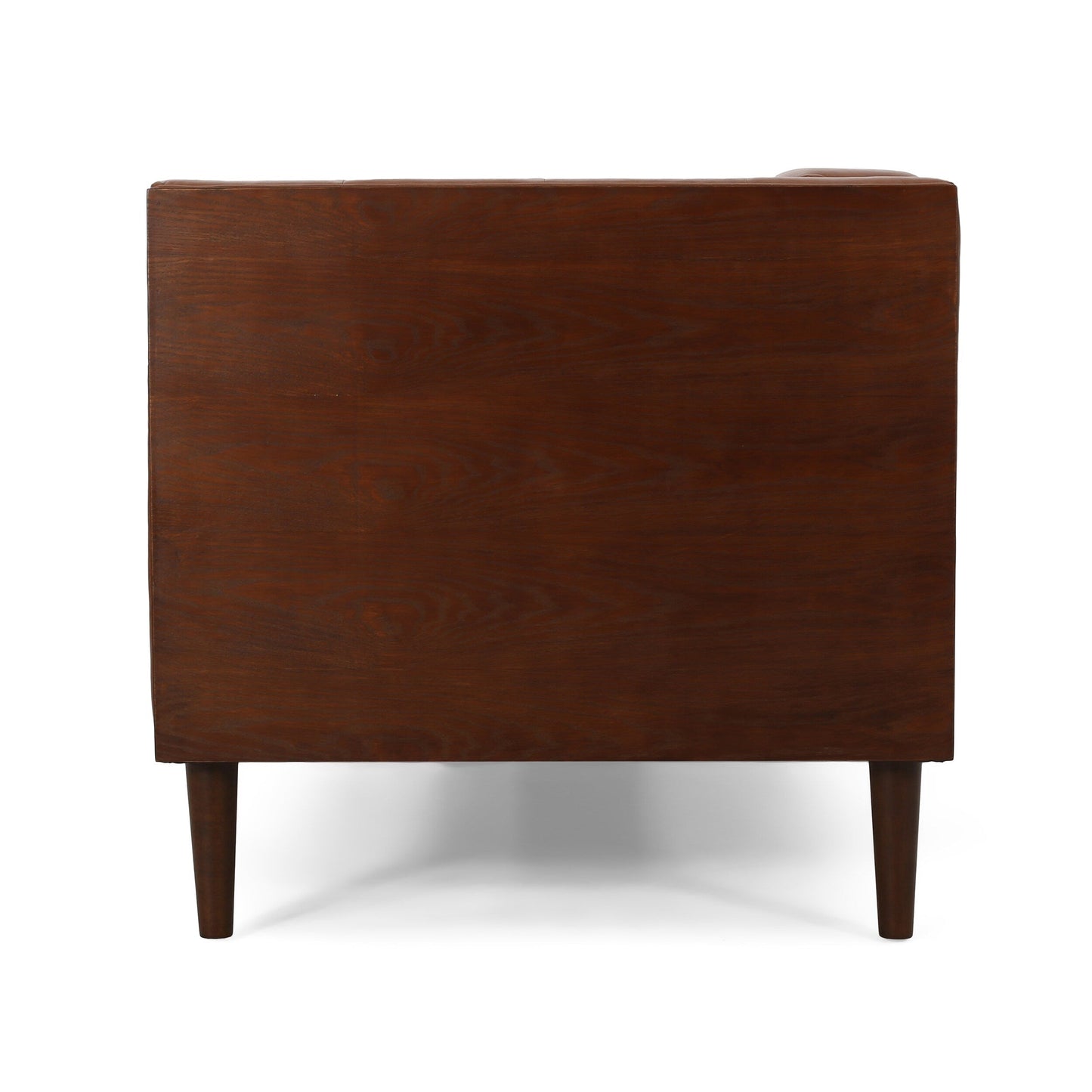 Canapé 3 places capitonné en similicuir avec pieds en bois de bouleau