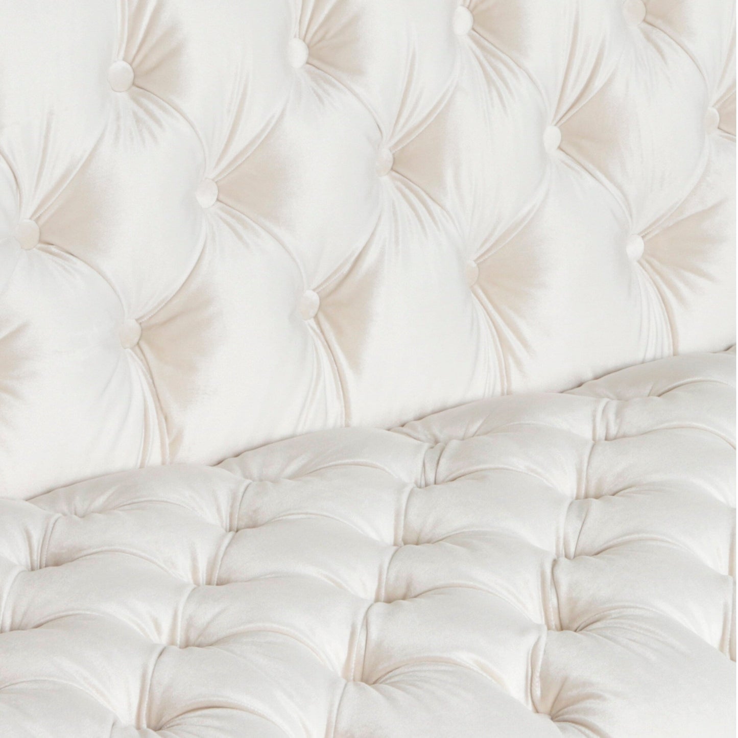 Canapé 3 places capitonné en similicuir avec pieds en fer en forme de T