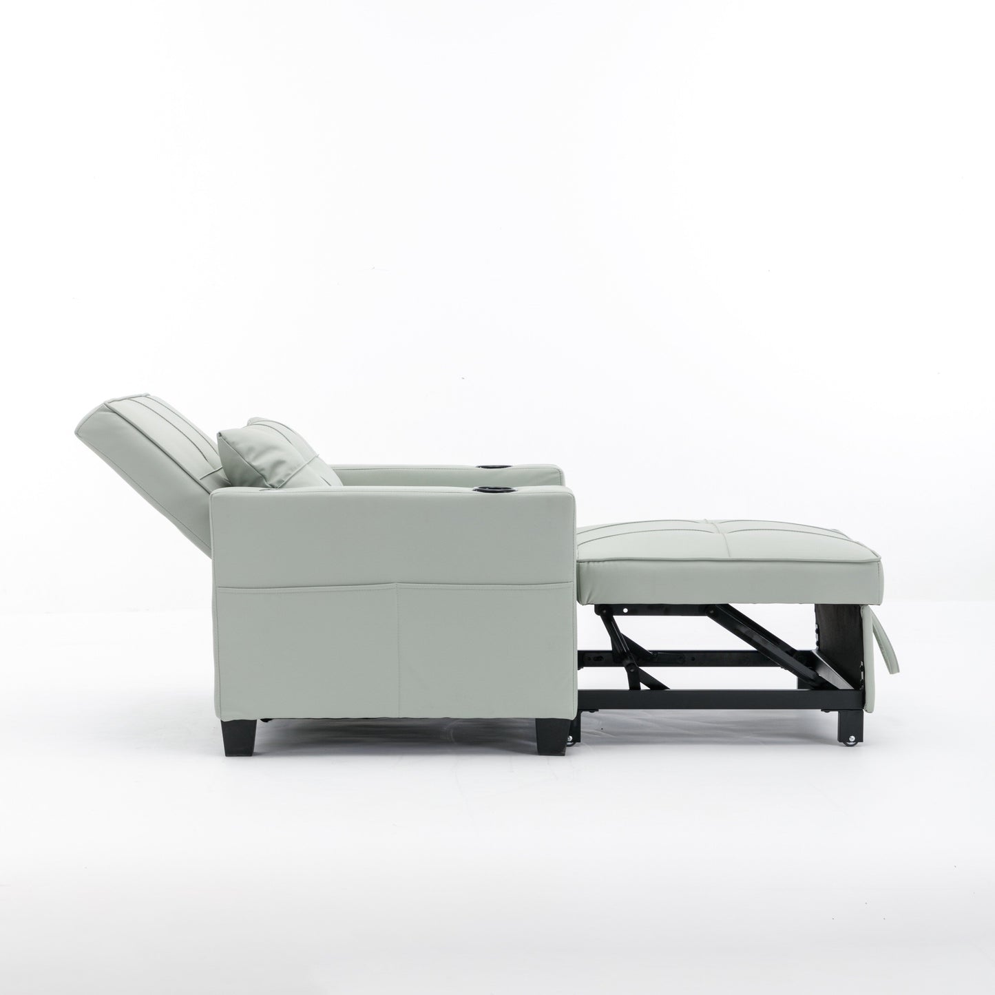 Canapé-lit convertible en similicuir avec ports USB