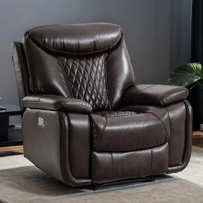 Fauteuil inclinable électrique en cuir Ebello avec repose-pieds confortable pour le salon