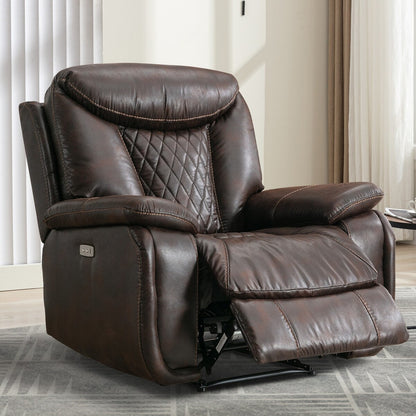 Fauteuil inclinable électrique en cuir Ebello avec repose-pieds confortable pour le salon