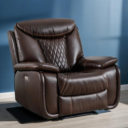 Fauteuil inclinable électrique en cuir Ebello avec repose-pieds confortable pour le salon