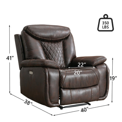 Fauteuil inclinable électrique en cuir Ebello avec repose-pieds confortable pour le salon