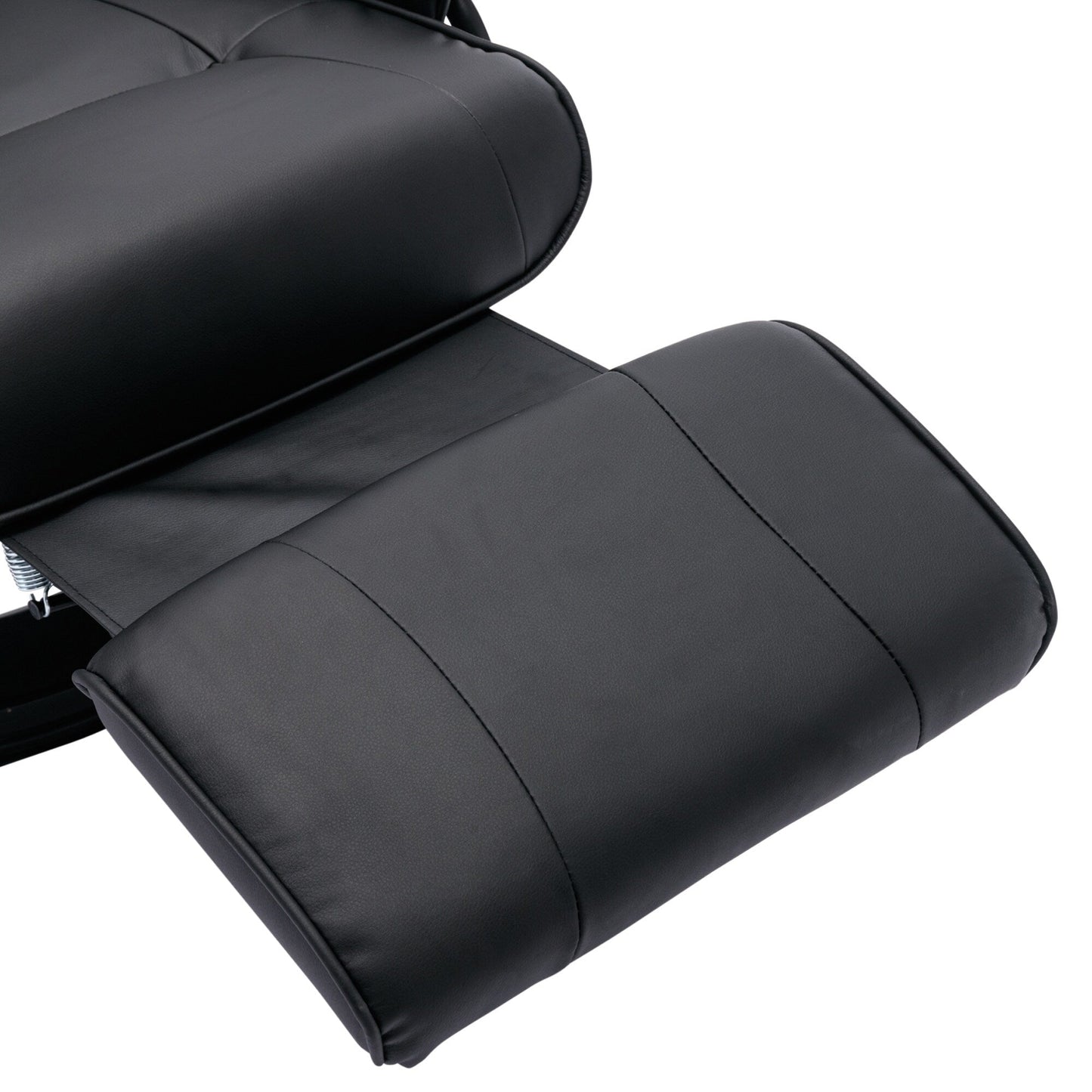 Fauteuil inclinable manuel pivotant et réglable en similicuir avec repose-pieds - 30,70 x 34,30 x 35,00