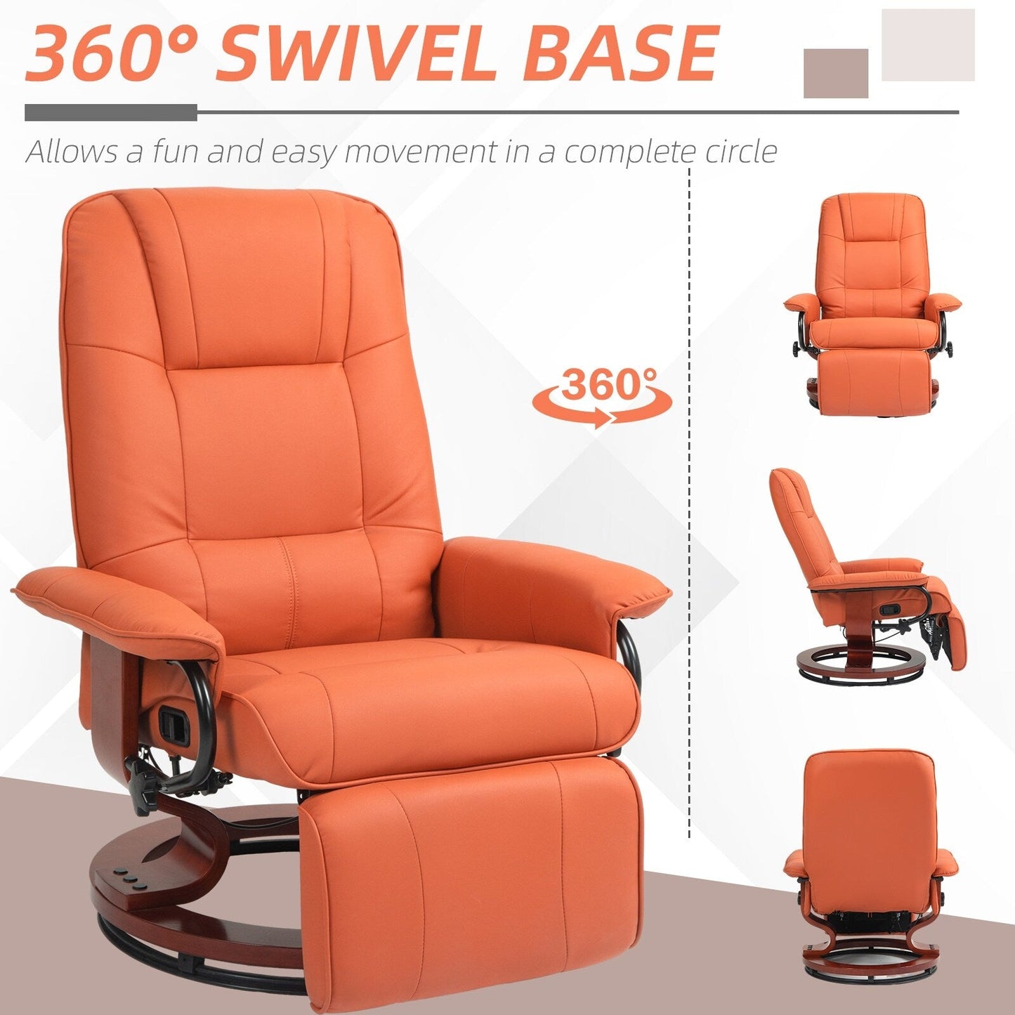 Fauteuil inclinable manuel en similicuir