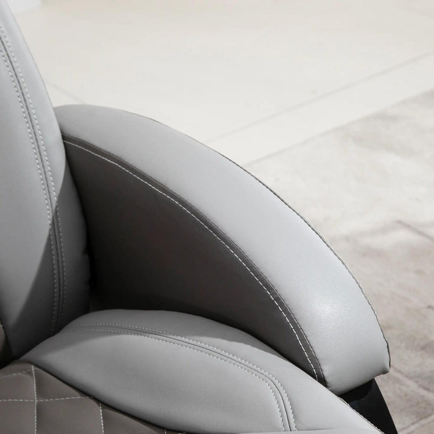 Fauteuil inclinable manuel en similicuir, pivotant et réglable, avec repose-pieds