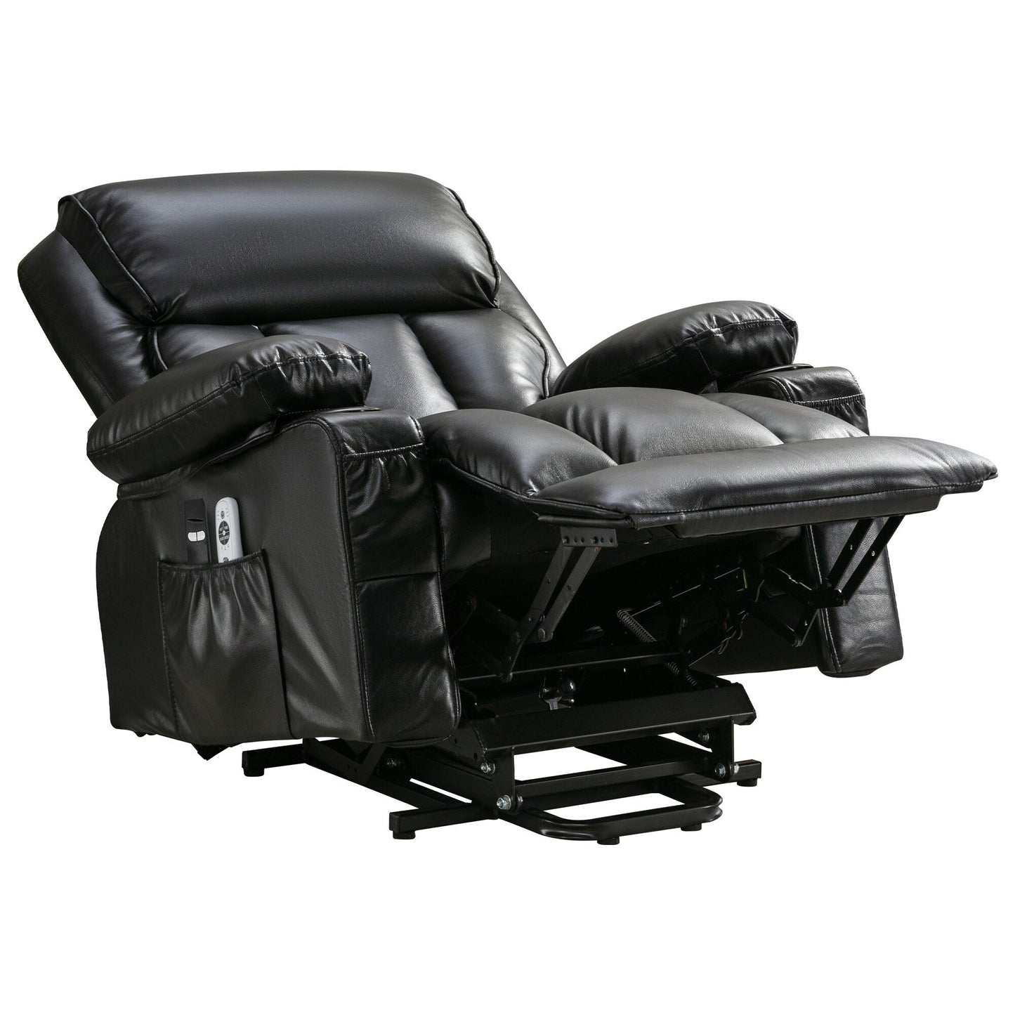 Fauteuil inclinable électrique en similicuir avec fonctions de chauffage et de vibration, fauteuil de salon avec port USB et pédale