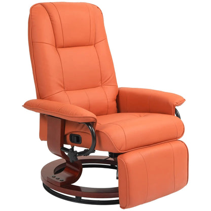Fauteuil inclinable pivotant en similicuir avec repose-pieds et accoudoirs