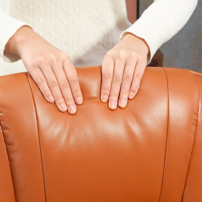 Fauteuil inclinable pivotant en similicuir avec repose-pieds et accoudoirs