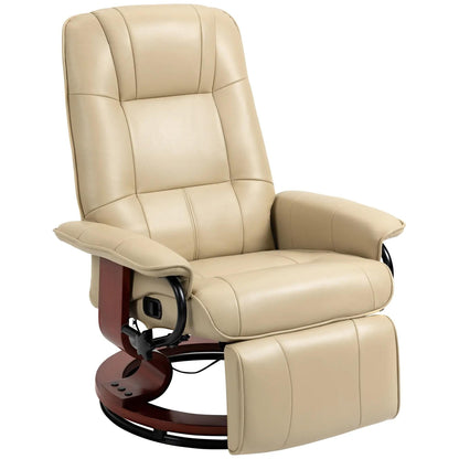 Fauteuil inclinable pivotant en similicuir avec repose-pieds et accoudoirs
