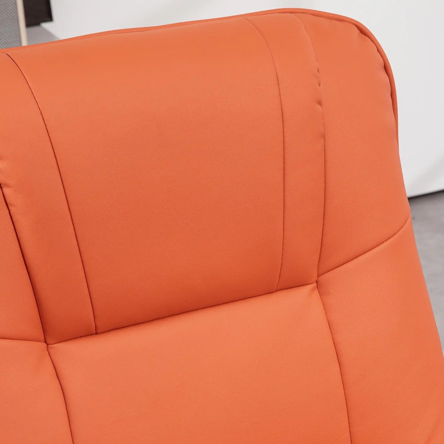 Fauteuil inclinable pivotant en similicuir avec repose-pieds et accoudoirs