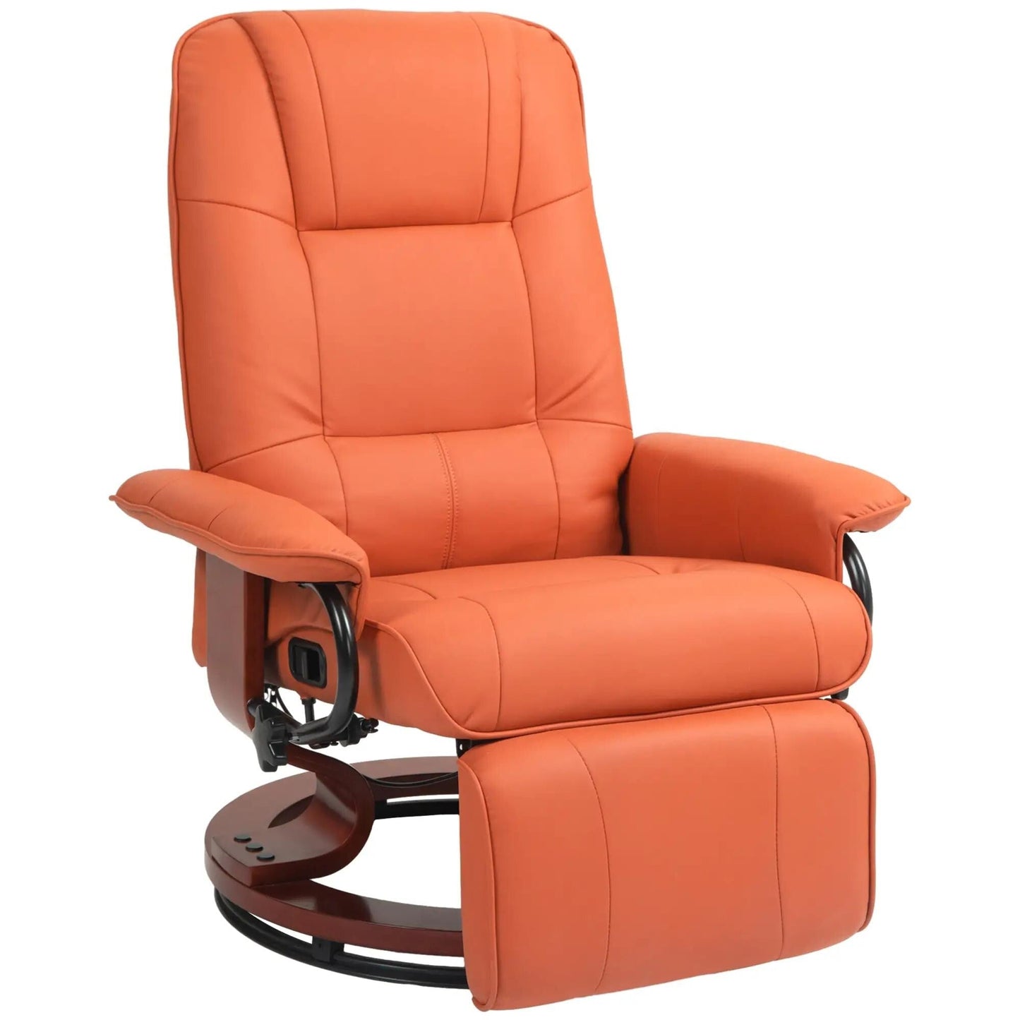Fauteuil inclinable pivotant en similicuir avec repose-pieds et accoudoirs