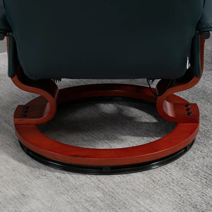 Fauteuil inclinable pivotant en similicuir avec repose-pieds et accoudoirs