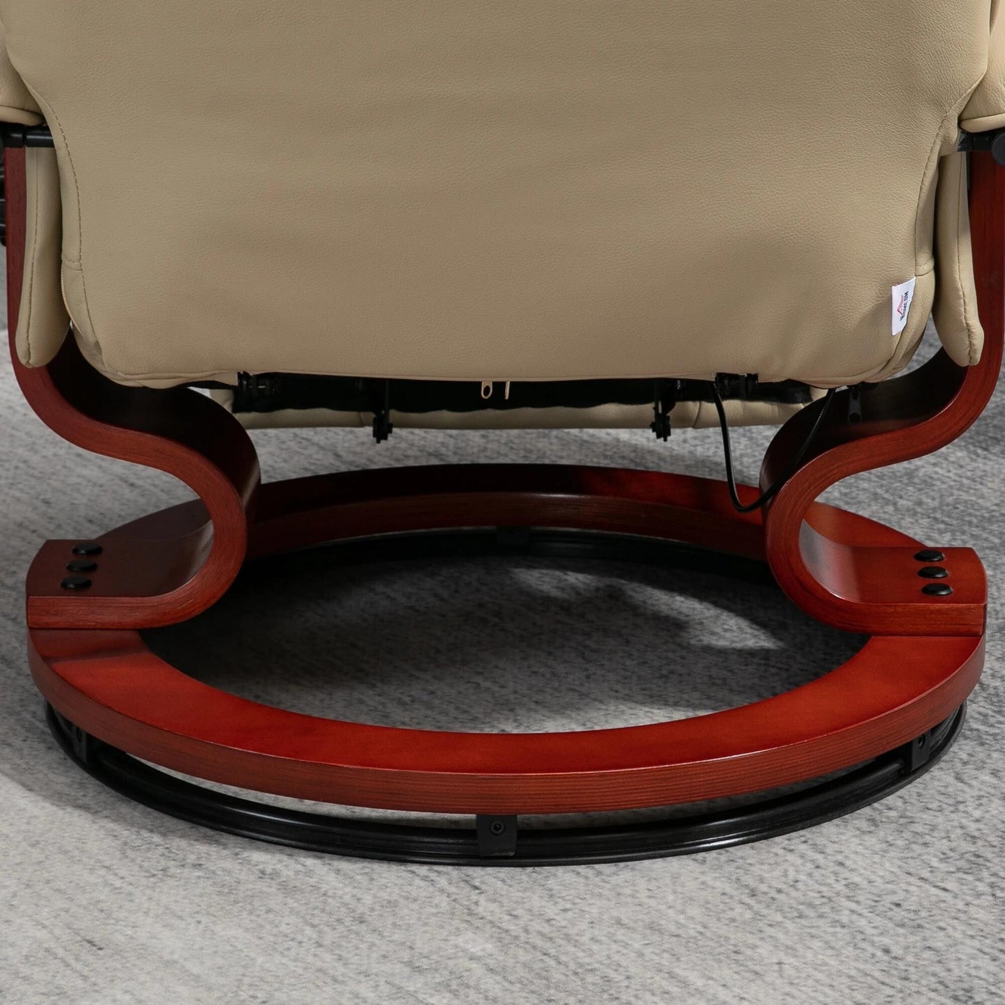 Fauteuil inclinable pivotant en similicuir avec repose-pieds et accoudoirs