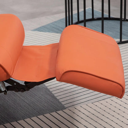 Fauteuil inclinable pivotant en similicuir avec repose-pieds et accoudoirs