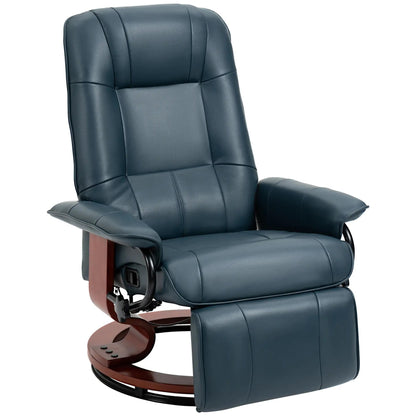 Fauteuil inclinable pivotant en similicuir avec repose-pieds et accoudoirs