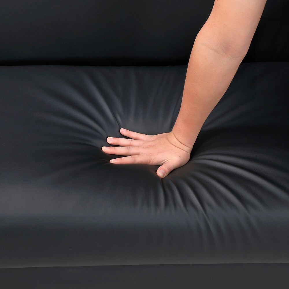 Canapé-lit confortable en similicuir, mobilier moderne, cadre en contreplaqué durable, élégant, 2 places