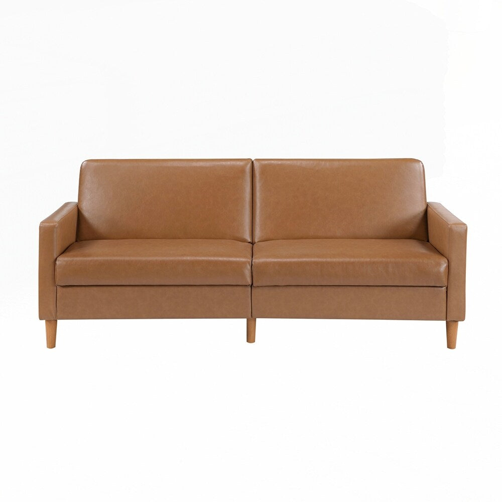 Canapé-lit confortable en similicuir, mobilier moderne, cadre en contreplaqué durable, élégant, 2 places