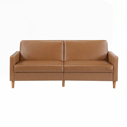 Canapé-lit confortable en similicuir, mobilier moderne, cadre en contreplaqué durable, élégant, 2 places