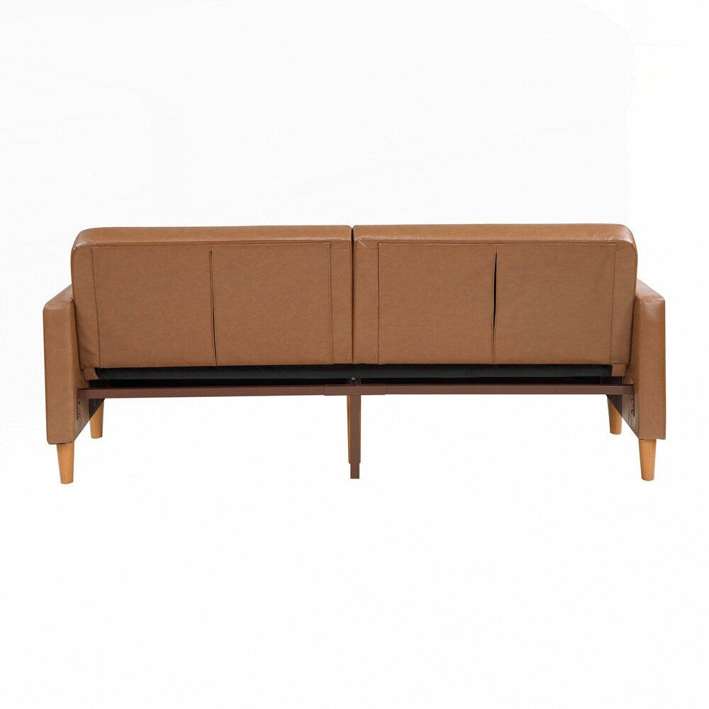 Canapé-lit confortable en similicuir, mobilier moderne, cadre en contreplaqué durable, élégant, 2 places