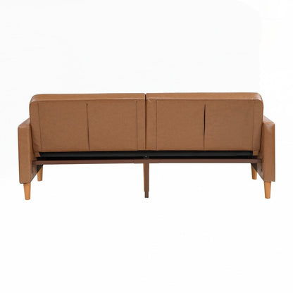 Canapé-lit confortable en similicuir, mobilier moderne, cadre en contreplaqué durable, élégant, 2 places