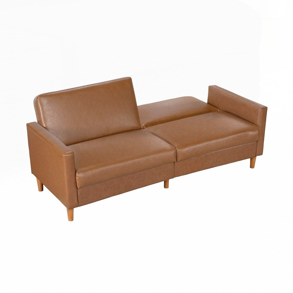 Canapé-lit confortable en similicuir, mobilier moderne, cadre en contreplaqué durable, élégant, 2 places