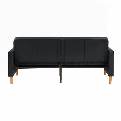 Canapé-lit confortable en similicuir, mobilier moderne, cadre en contreplaqué durable, élégant, 2 places