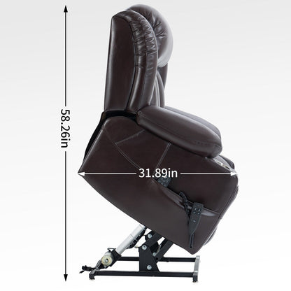 Fauteuil inclinable électrique en similicuir avec massage, chauffage et deux moteurs