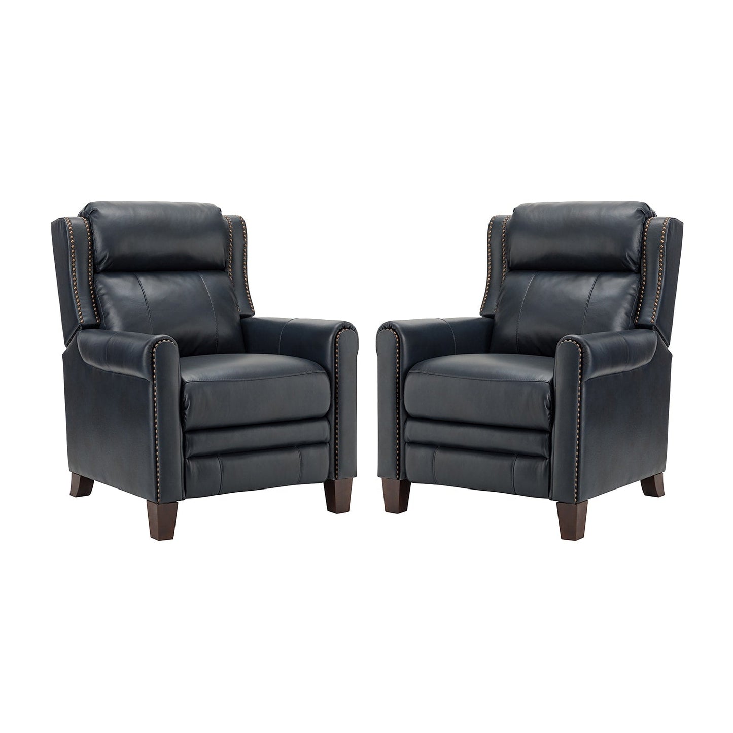 Felisa 32.48 Fauteuil inclinable manuel en cuir véritable, lot de 2