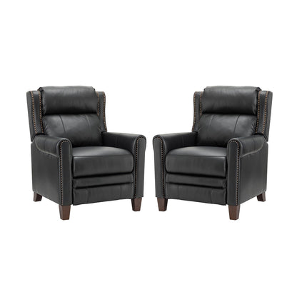 Felisa 32.48 Fauteuil inclinable manuel en cuir véritable, lot de 2