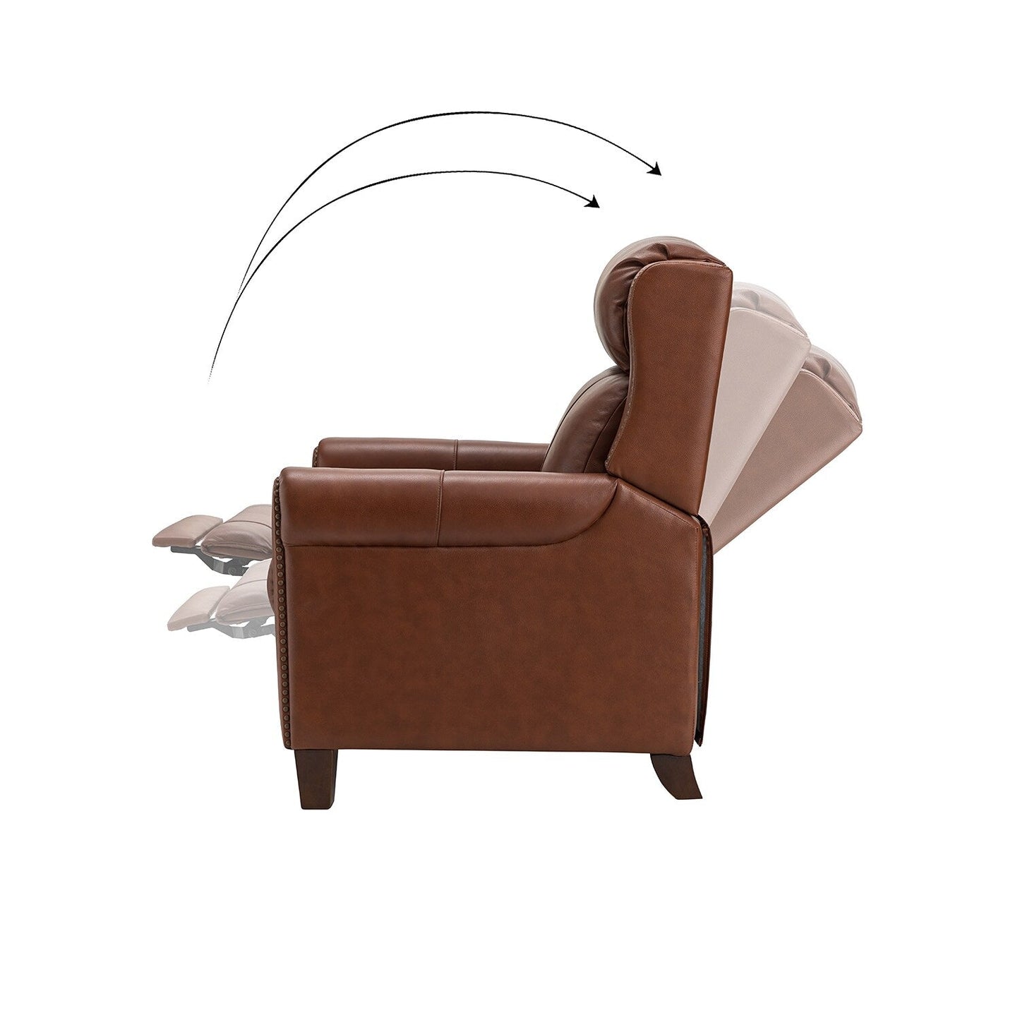 Felisa 32.48 Fauteuil inclinable manuel en cuir véritable, lot de 2