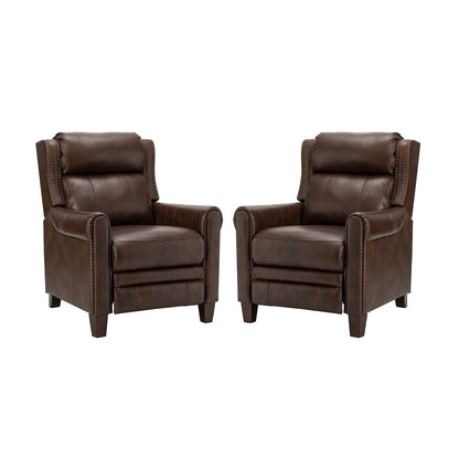 Felisa 32.48 Fauteuil inclinable manuel en cuir véritable, lot de 2