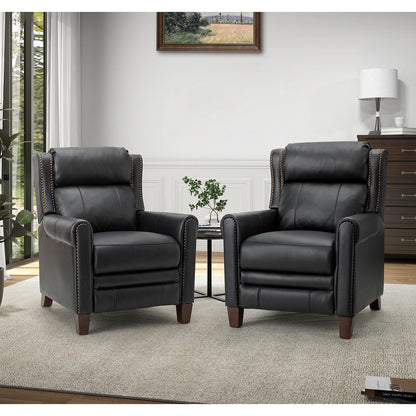 Felisa 32.48 Fauteuil inclinable manuel en cuir véritable, lot de 2